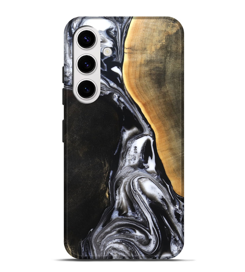 Galaxy S25 Plus Wood Live Edge Phone Case - Chelsea (Black & White, 819983)