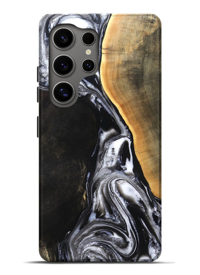 Galaxy S25 Ultra Wood Live Edge Phone Case - Chelsea (Black & White, 819983)