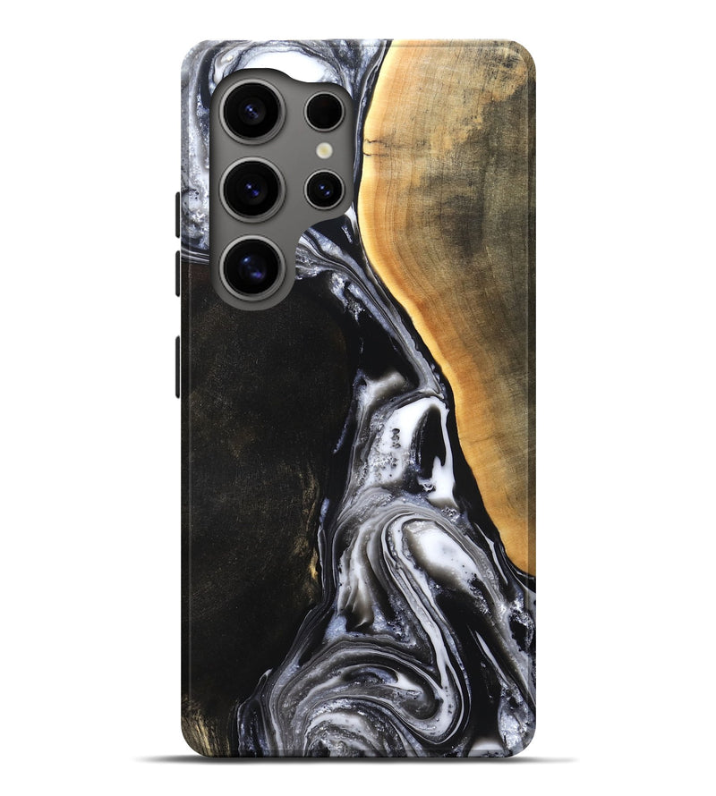 Galaxy S25 Ultra Wood Live Edge Phone Case - Chelsea (Black & White, 819983)