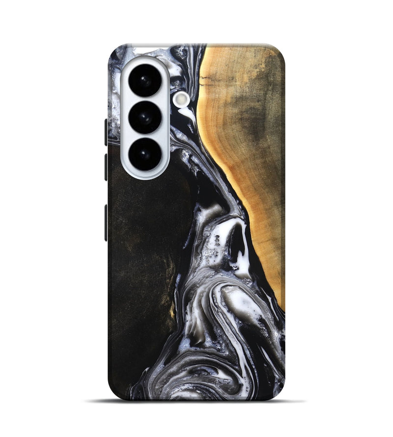 Galaxy S26 Wood Live Edge Phone Case - Chelsea (Black & White, 819983)