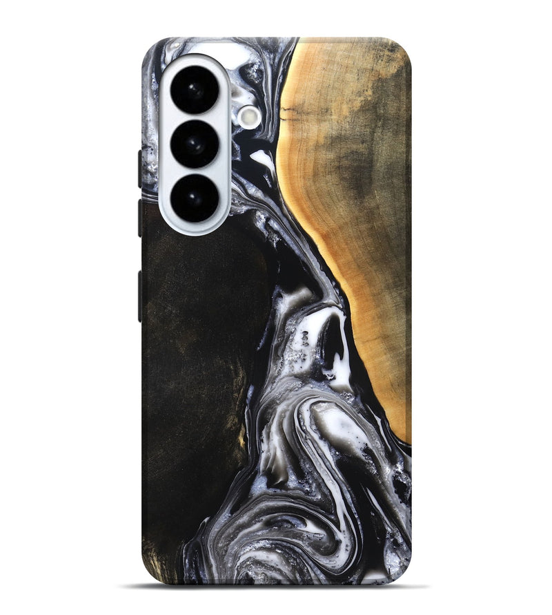 Galaxy S26 Plus Wood Live Edge Phone Case - Chelsea (Black & White, 819983)