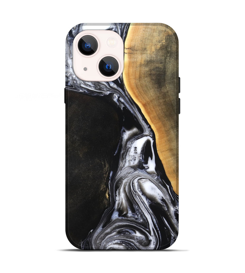 iPhone 13 Wood Live Edge Phone Case - Chelsea (Black & White, 819983)