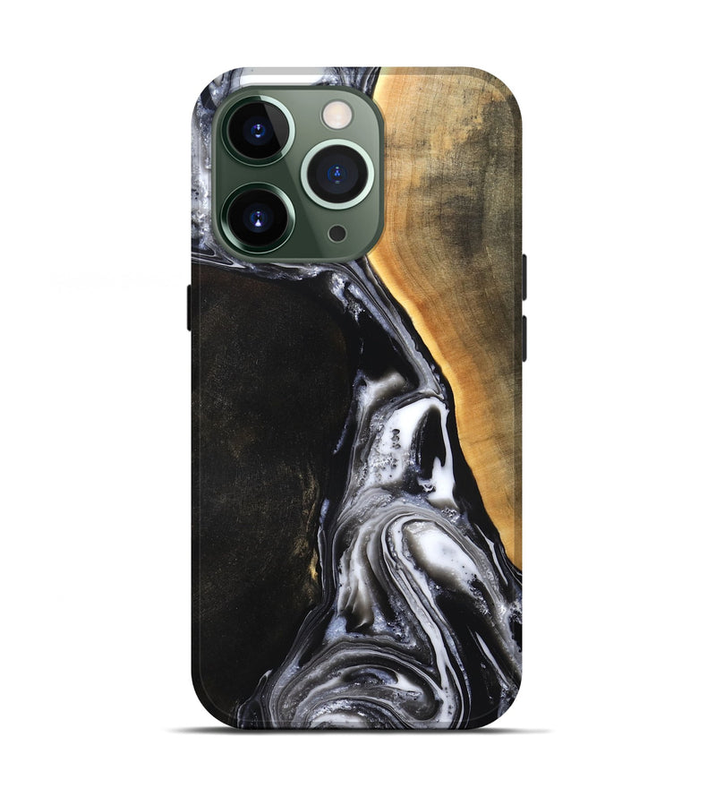 iPhone 13 Pro Wood Live Edge Phone Case - Chelsea (Black & White, 819983)
