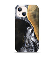iPhone 14 Wood Live Edge Phone Case - Chelsea (Black & White, 819983)