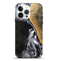 iPhone 15 Pro Max Wood Live Edge Phone Case - Chelsea (Black & White, 819983)