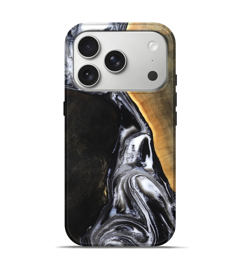 iPhone 17 Pro Wood Live Edge Phone Case - Chelsea (Black & White, 819983)