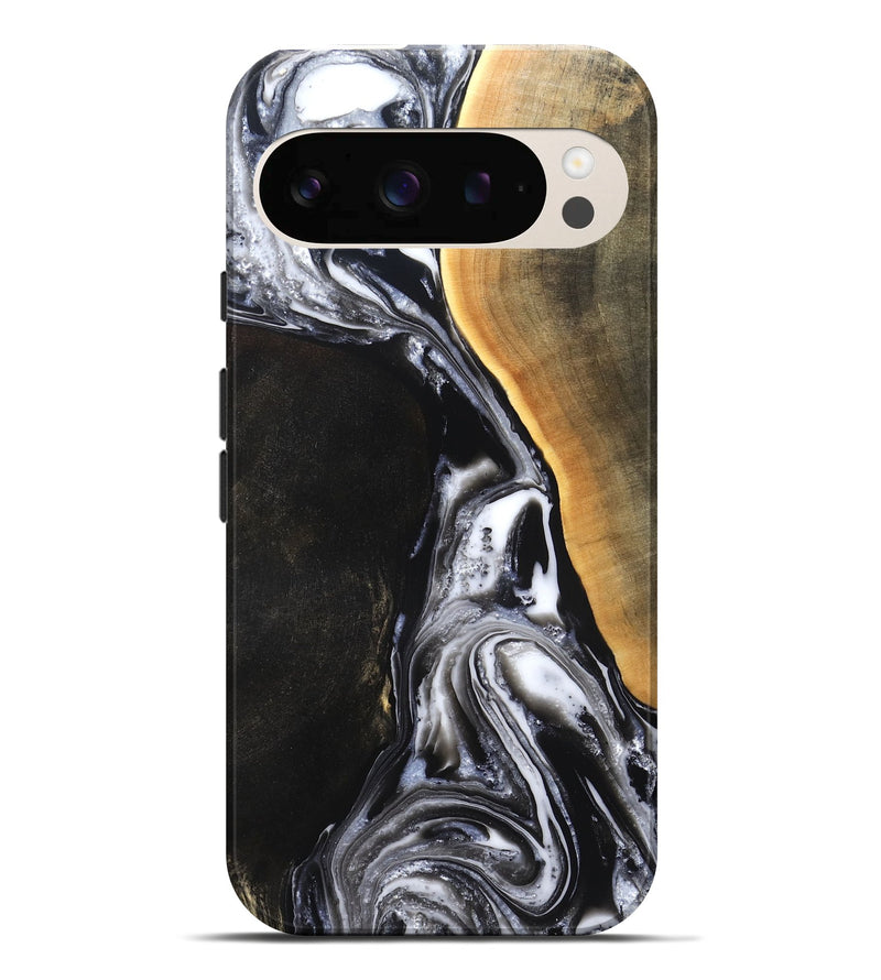 Pixel 10 Pro XL Wood Live Edge Phone Case - Chelsea (Black & White, 819983)