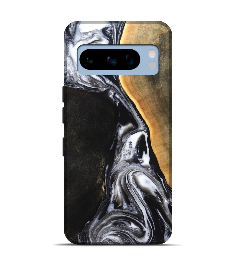 Pixel 8 Pro Wood Live Edge Phone Case - Chelsea (Black & White, 819983)