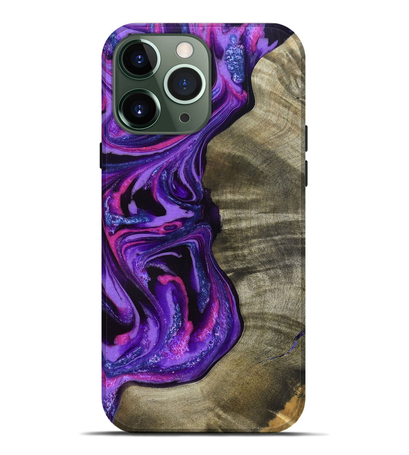 iPhone 13 Pro Max Wood Live Edge Phone Case - Chyna (Purple, 819984)