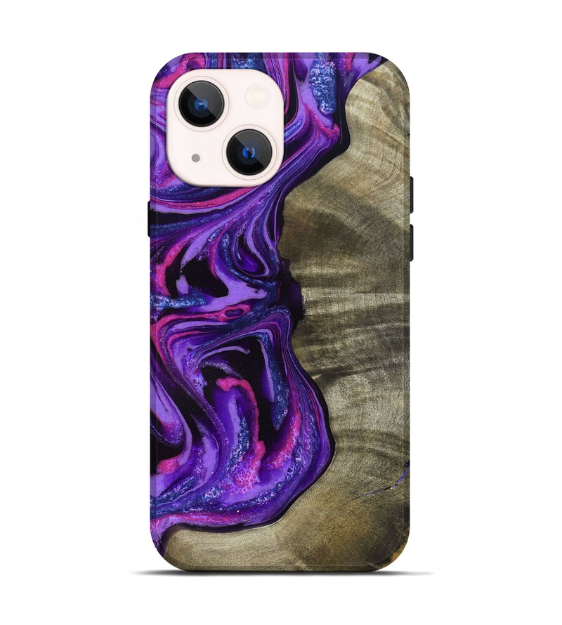 iPhone 14 Wood Live Edge Phone Case - Chyna (Purple, 819984)