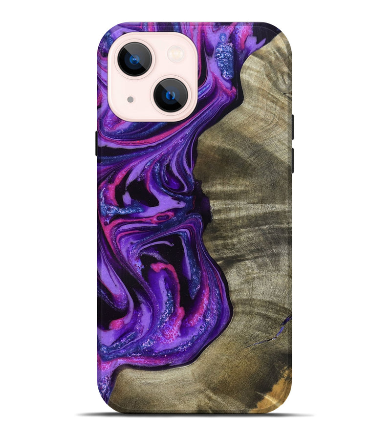 iPhone 14 Plus Wood Live Edge Phone Case - Chyna (Purple, 819984)