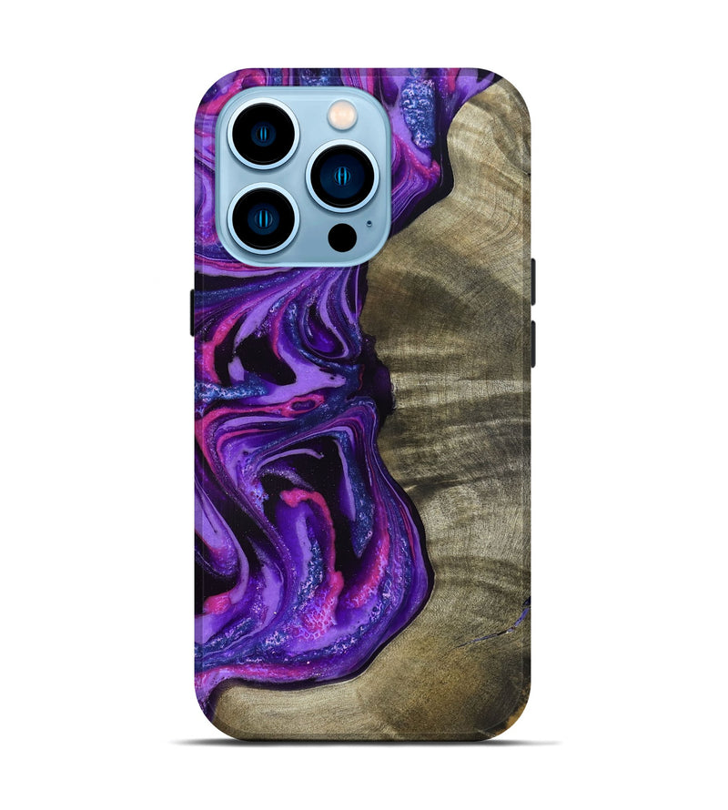 iPhone 14 Pro Wood Live Edge Phone Case - Chyna (Purple, 819984)