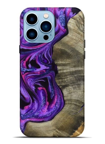 iPhone 14 Pro Max Wood Live Edge Phone Case - Chyna (Purple, 819984)