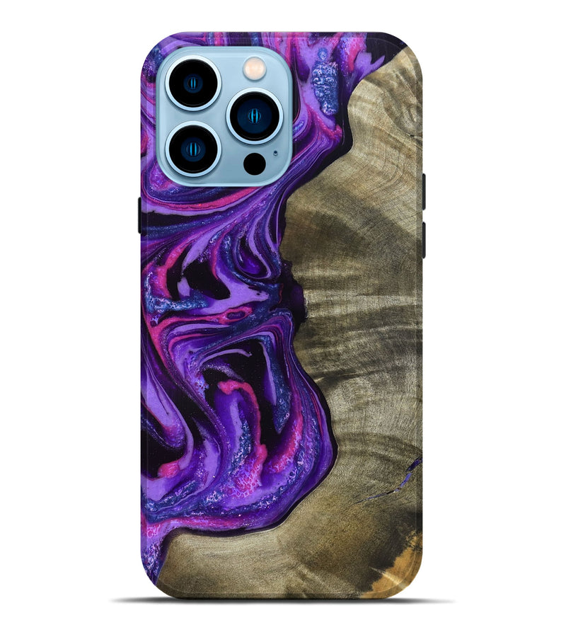 iPhone 14 Pro Max Wood Live Edge Phone Case - Chyna (Purple, 819984)