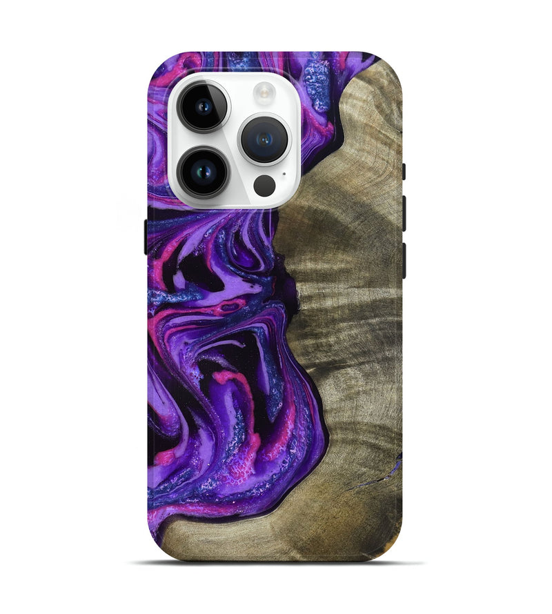 iPhone 15 Pro Wood Live Edge Phone Case - Chyna (Purple, 819984)