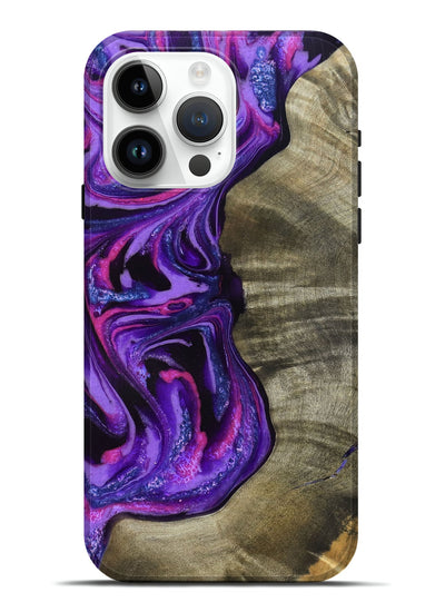 iPhone 15 Pro Max Wood Live Edge Phone Case - Chyna (Purple, 819984)