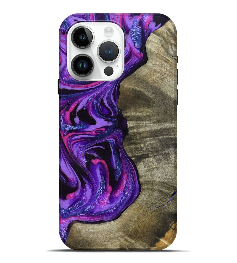 iPhone 15 Pro Max Wood Live Edge Phone Case - Chyna (Purple, 819984)