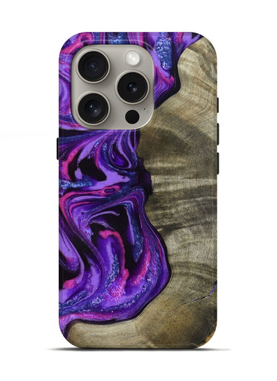 iPhone 16 Pro Wood Live Edge Phone Case - Chyna (Purple, 819984)