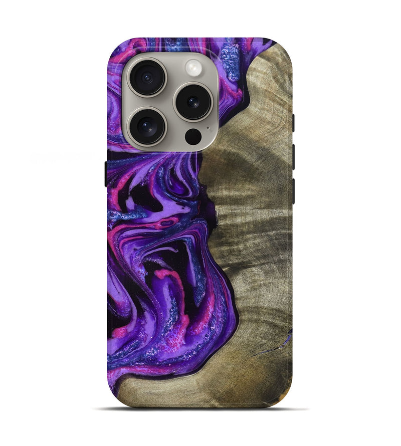 iPhone 16 Pro Wood Live Edge Phone Case - Chyna (Purple, 819984)