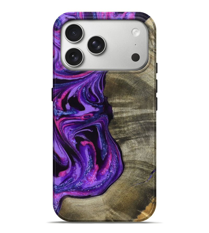 iPhone 17 Pro Max Wood Live Edge Phone Case - Chyna (Purple, 819984)