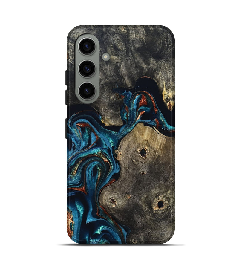 Galaxy S24 Wood Live Edge Phone Case - Harlow (Teal & Gold, 819986)