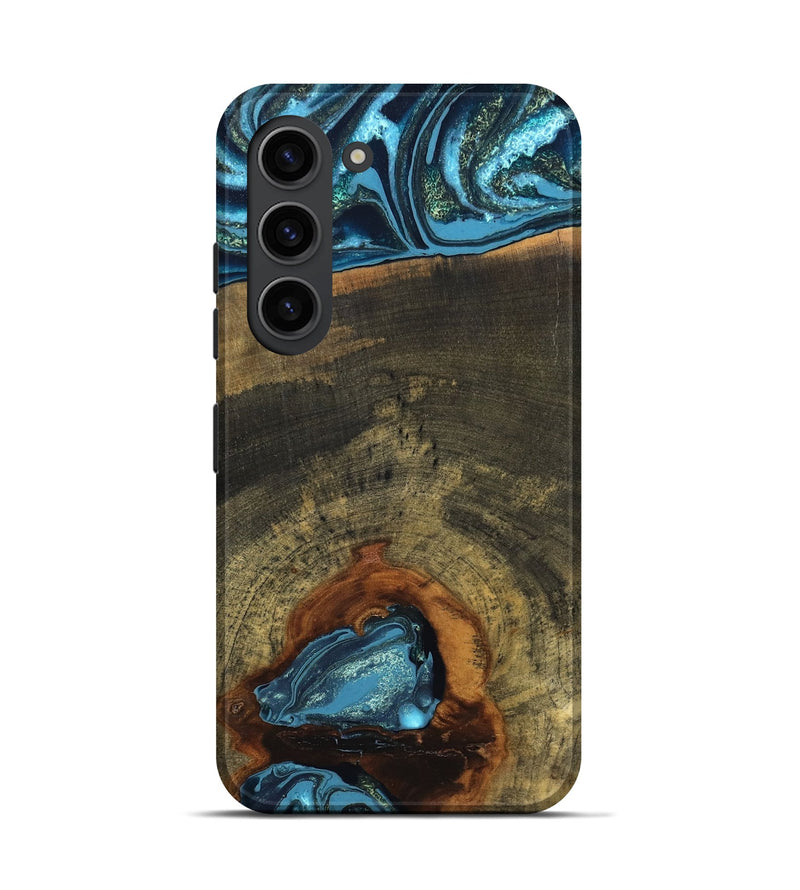 Galaxy S23 Wood Live Edge Phone Case - Cole (Teal & Gold, 819988)