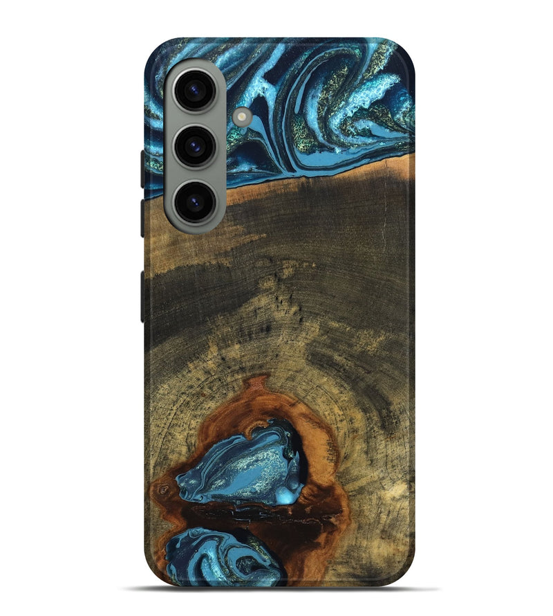 Galaxy S24 Plus Wood Live Edge Phone Case - Cole (Teal & Gold, 819988)