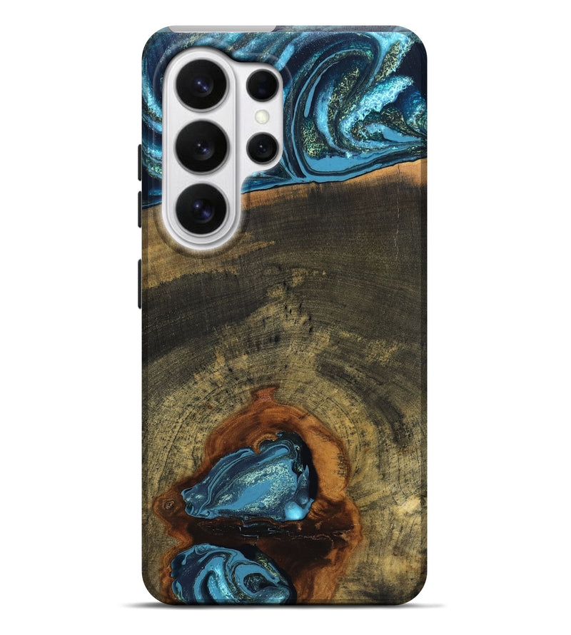 Galaxy S26 Ultra Wood Live Edge Phone Case - Cole (Teal & Gold, 819988)