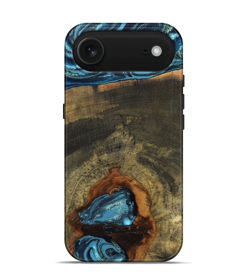 iPhone 17 Air Wood Live Edge Phone Case - Cole (Teal & Gold, 819988)