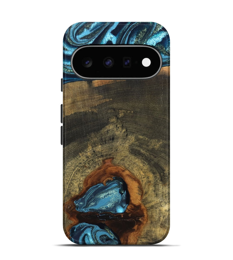 Pixel 11 Wood Live Edge Phone Case - Cole (Teal & Gold, 819988)