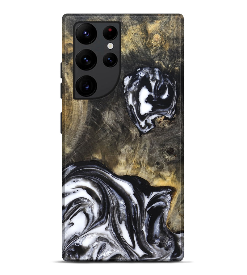 Galaxy S22 Ultra Wood Live Edge Phone Case - Tory (Black & White, 819989)