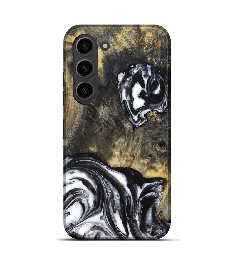 Galaxy S23 Wood Live Edge Phone Case - Tory (Black & White, 819989)