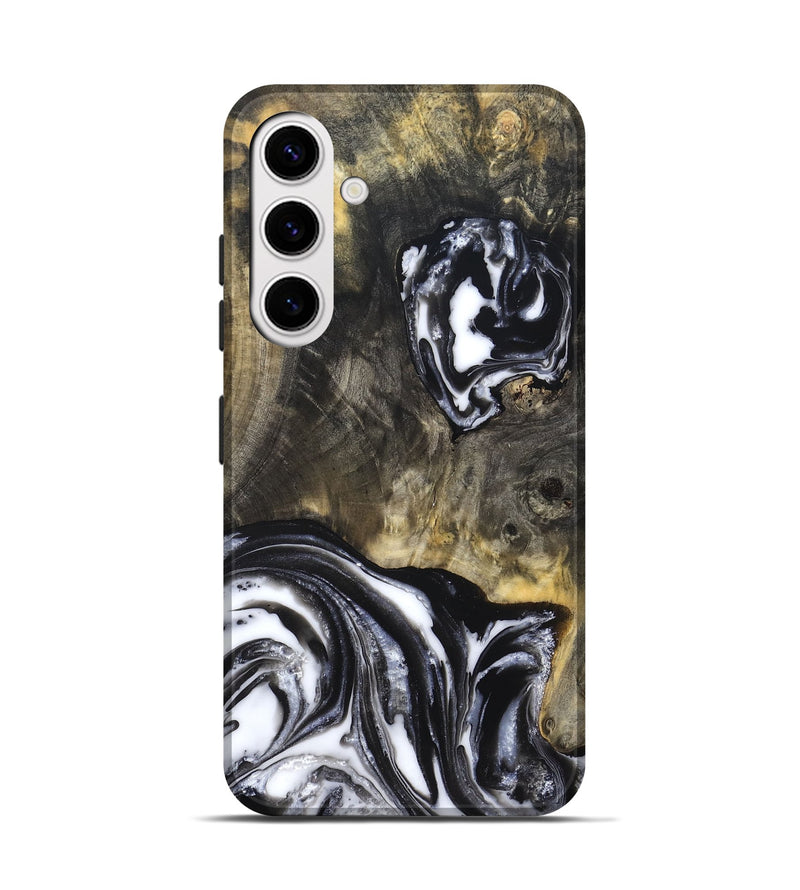 Galaxy S25 Wood Live Edge Phone Case - Tory (Black & White, 819989)