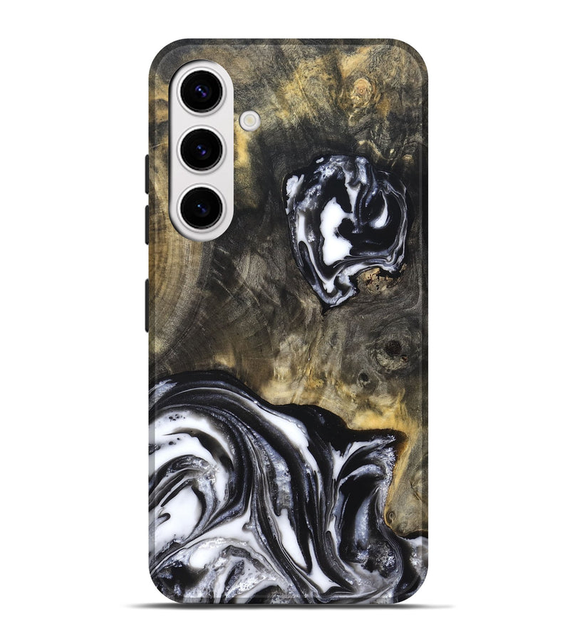 Galaxy S25 Plus Wood Live Edge Phone Case - Tory (Black & White, 819989)