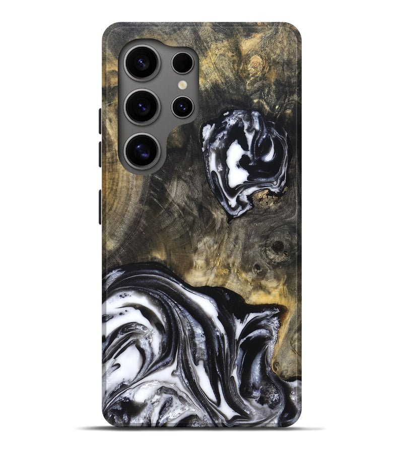 Galaxy S25 Ultra Wood Live Edge Phone Case - Tory (Black & White, 819989)