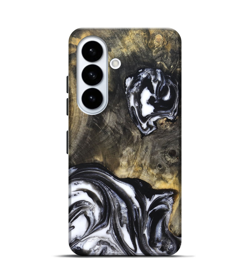Galaxy S26 Wood Live Edge Phone Case - Tory (Black & White, 819989)