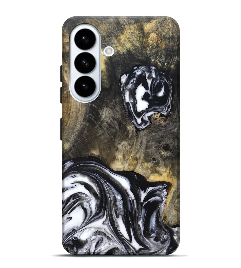 Galaxy S26 Plus Wood Live Edge Phone Case - Tory (Black & White, 819989)