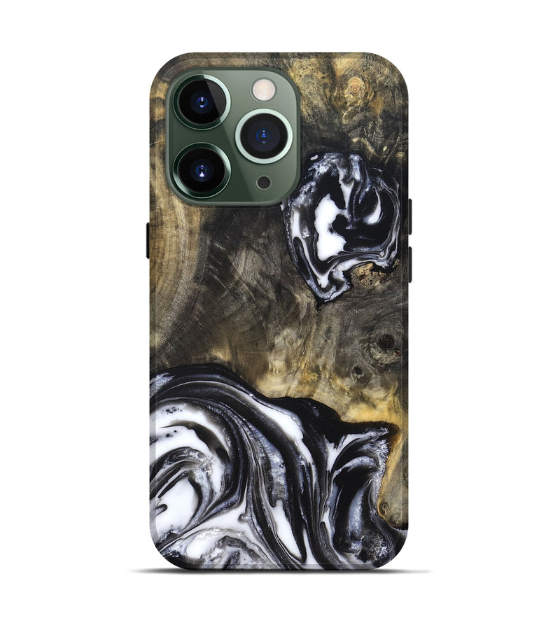 iPhone 13 Pro Wood Live Edge Phone Case - Tory (Black & White, 819989)