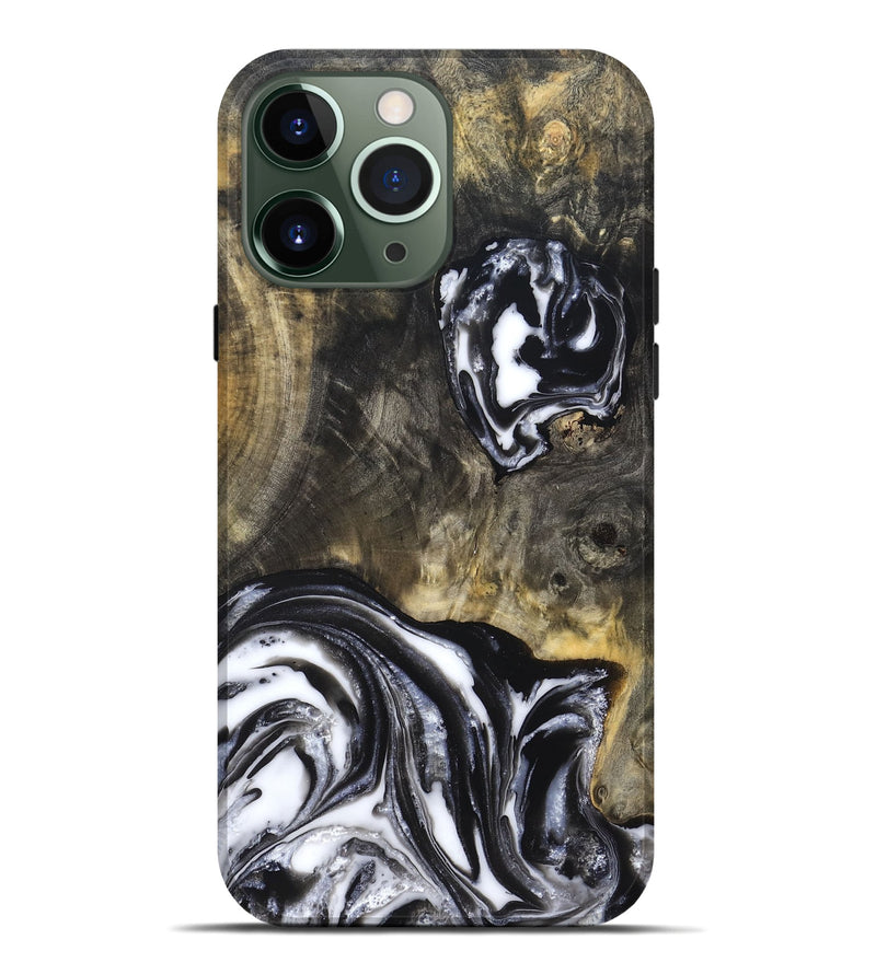 iPhone 13 Pro Max Wood Live Edge Phone Case - Tory (Black & White, 819989)