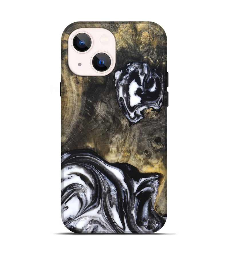 iPhone 14 Wood Live Edge Phone Case - Tory (Black & White, 819989)