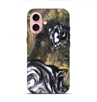 iPhone 16 Wood Live Edge Phone Case - Tory (Black & White, 819989)
