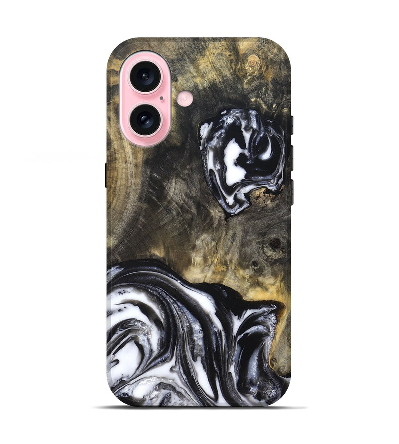 iPhone 17 Wood Live Edge Phone Case - Tory (Black & White, 819989)