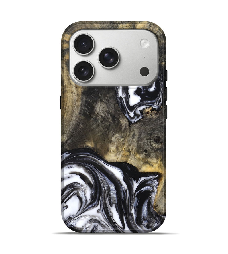 iPhone 17 Pro Wood Live Edge Phone Case - Tory (Black & White, 819989)