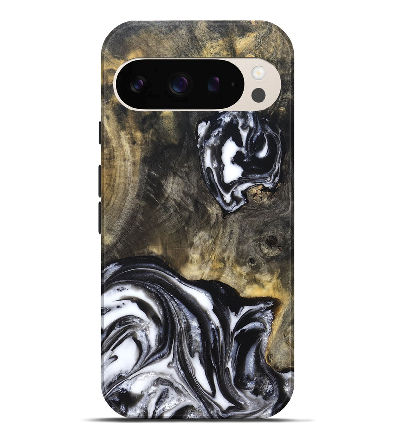 Pixel 10 Pro XL Wood Live Edge Phone Case - Tory (Black & White, 819989)