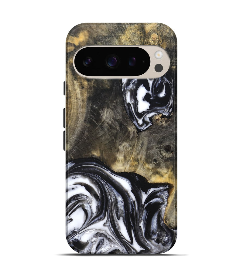 Pixel 9 Pro Wood Live Edge Phone Case - Tory (Black & White, 819989)