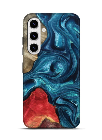 Galaxy S25 Wood Live Edge Phone Case - Easton (Blue, 819990)