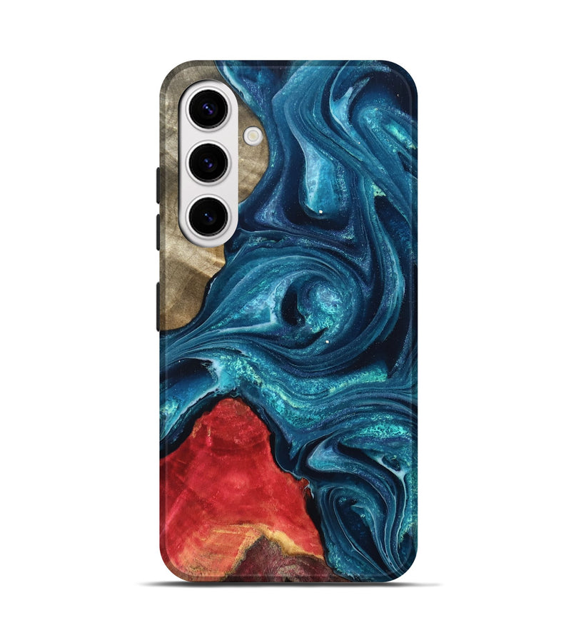 Galaxy S25 Wood Live Edge Phone Case - Easton (Blue, 819990)