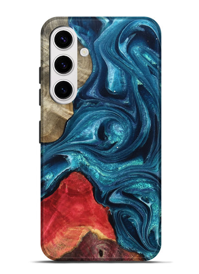Galaxy S25 Plus Wood Live Edge Phone Case - Easton (Blue, 819990)