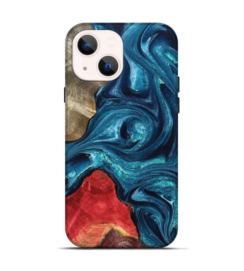 iPhone 13 Wood Live Edge Phone Case - Easton (Blue, 819990)
