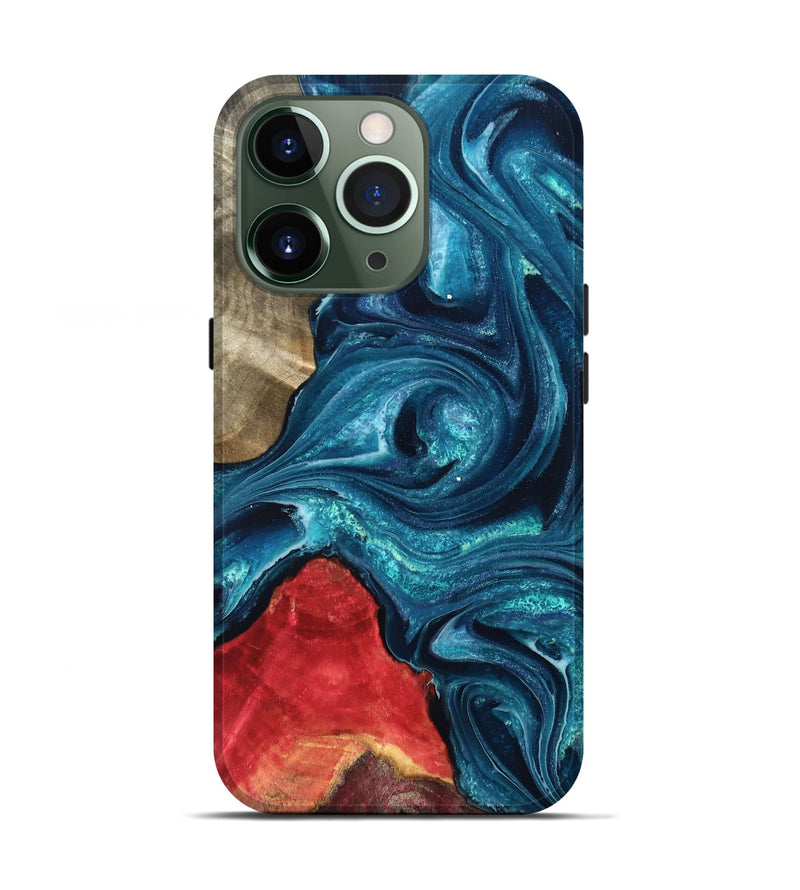 iPhone 13 Pro Wood Live Edge Phone Case - Easton (Blue, 819990)